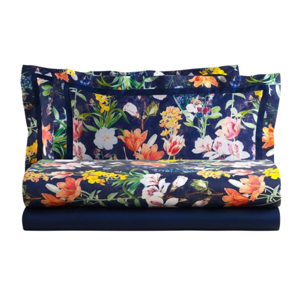 Lenzuola Matrimoniali - Completo Letto  - Panay - Blu - Biancoperla