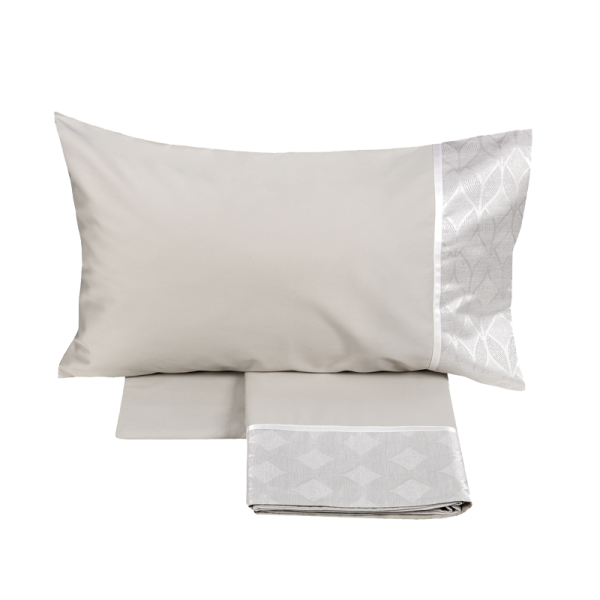 Lenzuola Matrimoniali - Fazzini Atelier - Raso Seta e Lino - Completo Letto - Duomo - Grigio