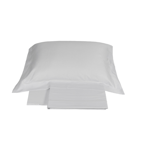 Lenzuola Matrimoniali - Fazzini Atelier - in Raso di Puro Cotone - Completo Letto - Velasca - Grigio Perla