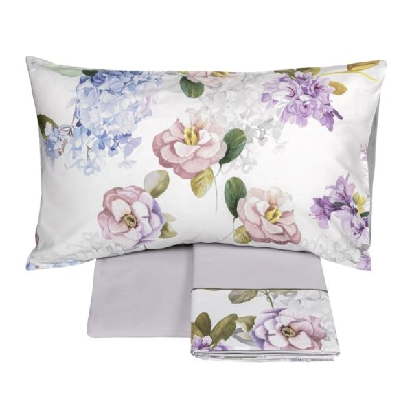 Lenzuola Matrimoniali - Fazzini – Camelia - Lilla - Completo letto
