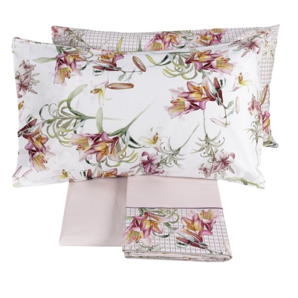 Lenzuola Matrimoniali - Fazzini – Villa Olmo - Rosa- Completo letto