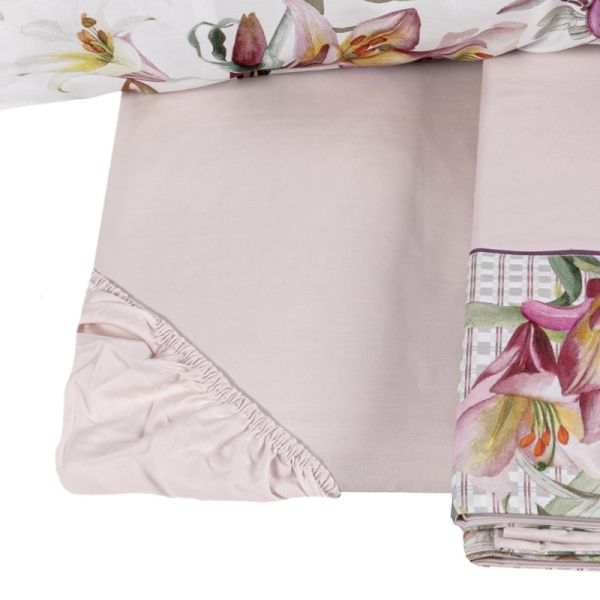 Lenzuola Matrimoniali - Fazzini – Villa Olmo - Rosa- Completo letto