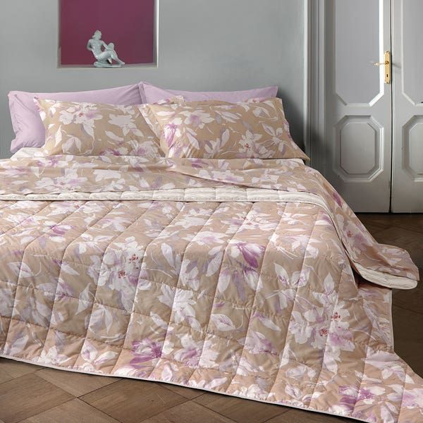 Lenzuola Matrimoniali Copriletto Somma -Magnolia - Duna - Completo Letto