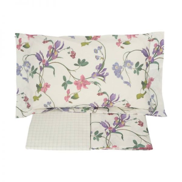 Lenzuola Matrimoniali Cotone Percalle - Completo Letto - Iris - Linfa – Gabel