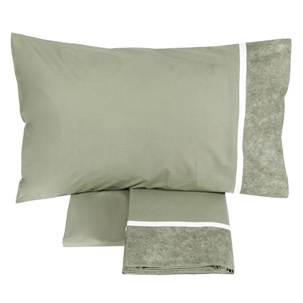 Lenzuola Matrimoniali Cotone Percalle – Completo letto - Galuchat - Verde – Fazzini