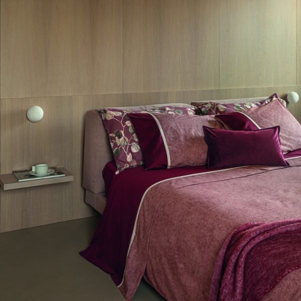 Lenzuola Matrimoniali Cotone Percalle – Completo letto - Galuchat - Burgundy – Fazzini