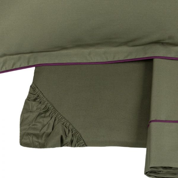 Lenzuola Matrimoniali Fazzini - Completo Letto - Deal - Cactus Prugna