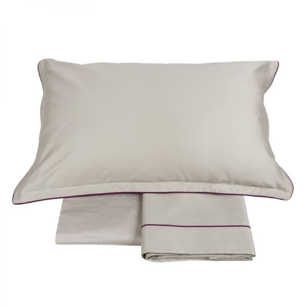 Lenzuola Matrimoniali Fazzini - Completo Letto - Deal - Grigio Prugna