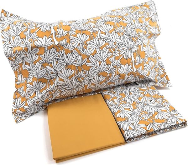 Lenzuola Matrimoniali Fazzini - Completo Letto - Kokoa - Ocra