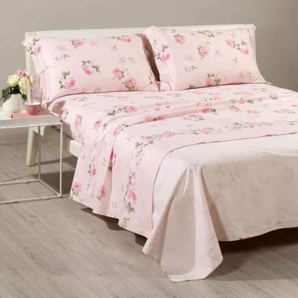 Lenzuola Matrimoniali Flanella Caleffi - Completo Letto – Flory - Naturale