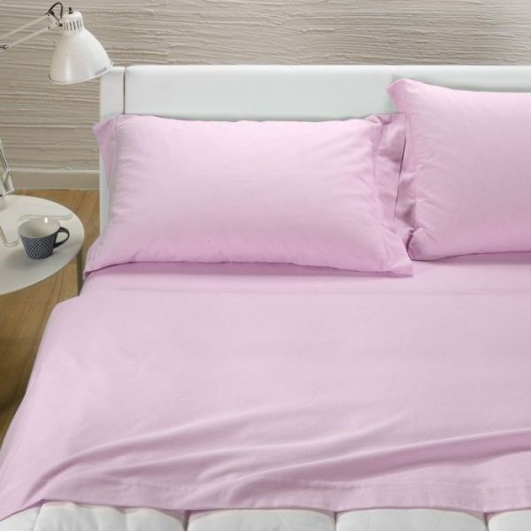 Lenzuola Matrimoniali Flanella Caleffi - Completo Letto – Tinta Unita - Rosa