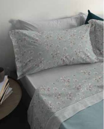 Lenzuola Matrimoniali in Flanella – Completo letto - 2306 Salvia - Cogal