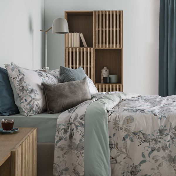 Lenzuola Matrimoniali Les Unique 2302 - Pavone - Cogal - Completo Letto