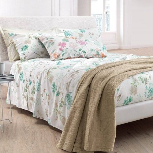 Lenzuola Matrimoniali Somma - 100% percalle di puro cotone – Completo letto - Antea - Tortora 