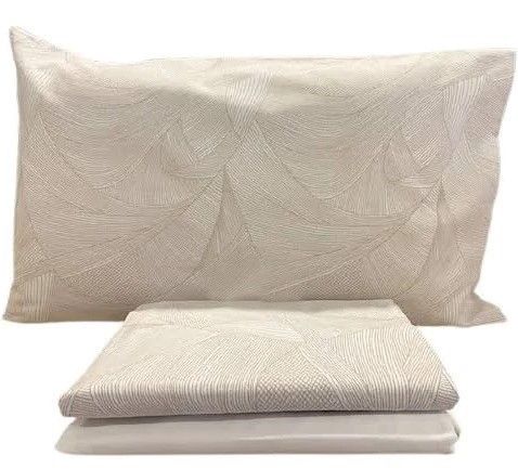 Lenzuola Matrimoniali Somma 100% raso di puro cotone – Completo letto - Alba - Biscotto