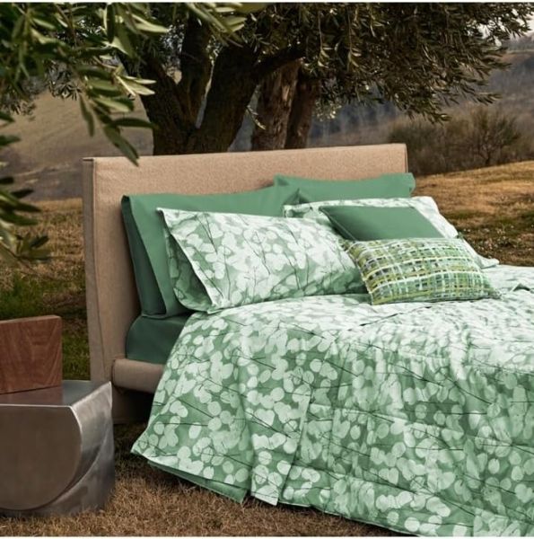 Lenzuola Piazza e Mezza - Fazzini – Lunaria - Medium Green - Completo letto