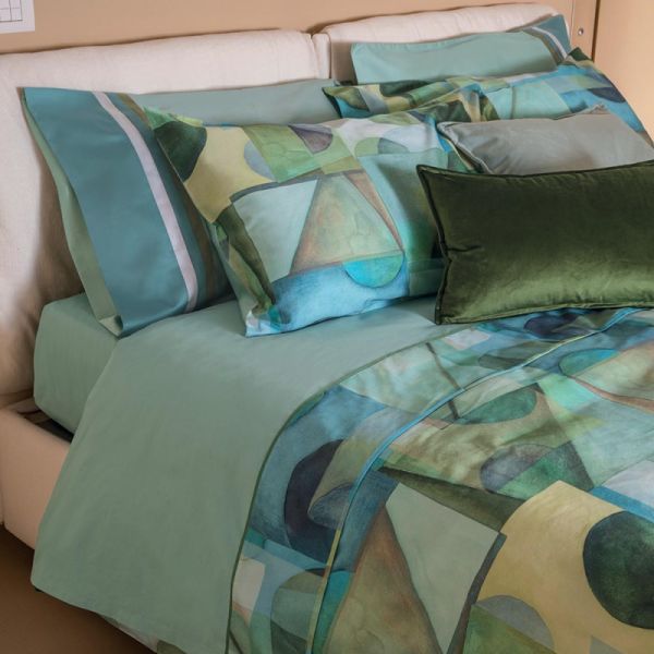 Lenzuola Piazza e Mezza - Fazzini – Paracas - Celadon Verde - Completo letto