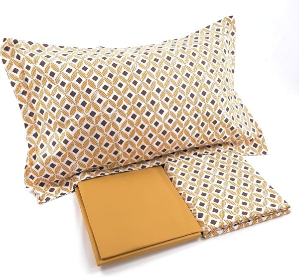 Lenzuola Piazza e Mezza - Path - Ocra - Fazzini - Completo letto