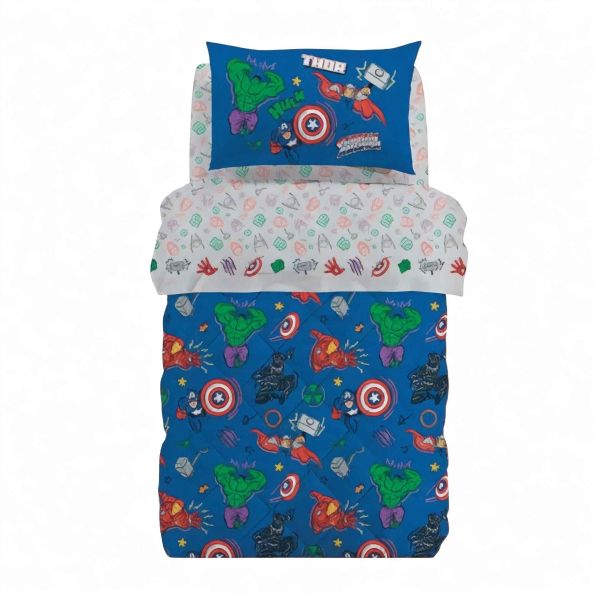 Lenzuola Una Piazza e Mezza - Completo Letto  - Avengers Shield - Caleffi