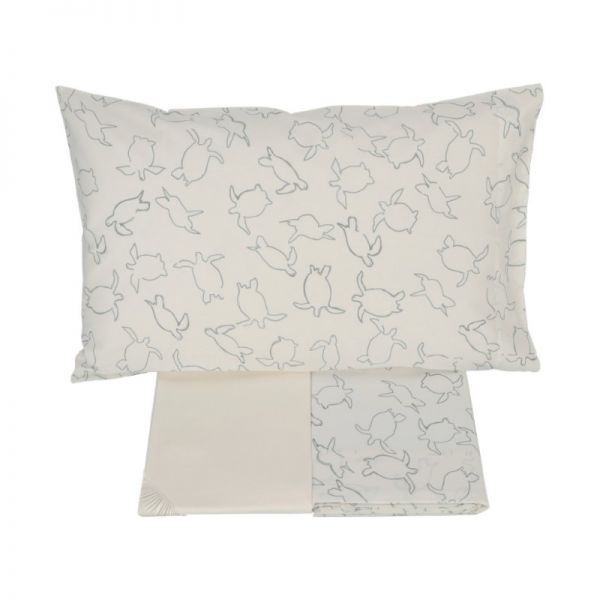 Lenzuola Una Piazza e Mezza Francese - Completo Letto - Globe - Nebbia - Gabel