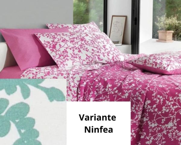 Lenzuola Una Piazza e Mezza Francese Gabel - Completo Letto - Ibiza - Ninfea