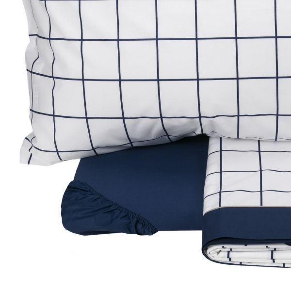 Lenzuola Singole – Completo Letto - Chequered - Blu - Fazzini