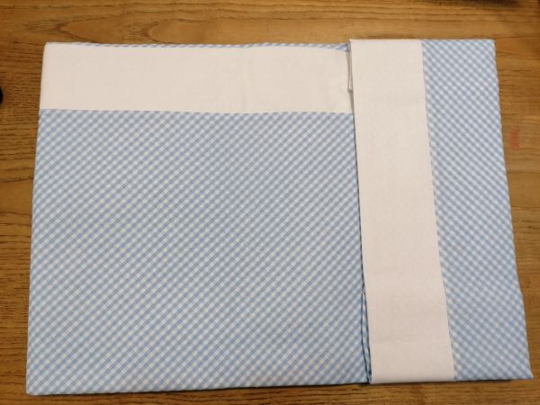 Lenzuola Singole -  Completo Letto - Quadretto bianco e celeste 