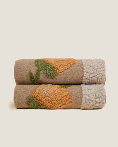 Plaid Coperta Frati Home in lana cotta per divano, poltrona o letto Fane Panna