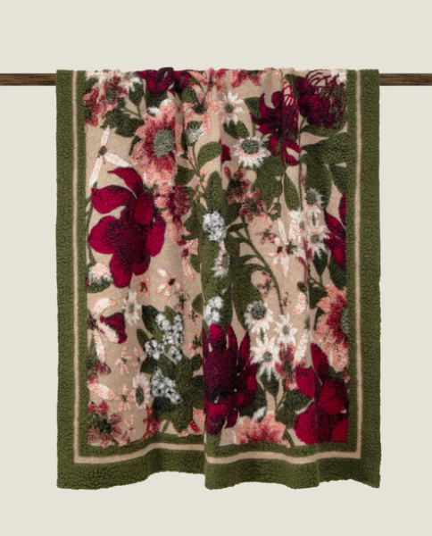 Plaid Coperta Frati Home in lana cotta per divano, poltrona o letto Greenery Panna