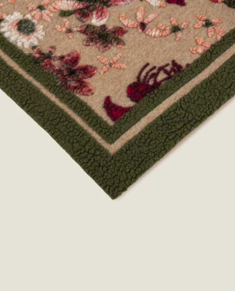 Plaid Coperta Frati Home in lana cotta per divano, poltrona o letto Greenery Panna