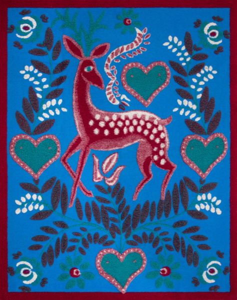 Plaid Coperta Frati Home in lana cotta per divano, poltrona o letto Love Kiss Me Deer