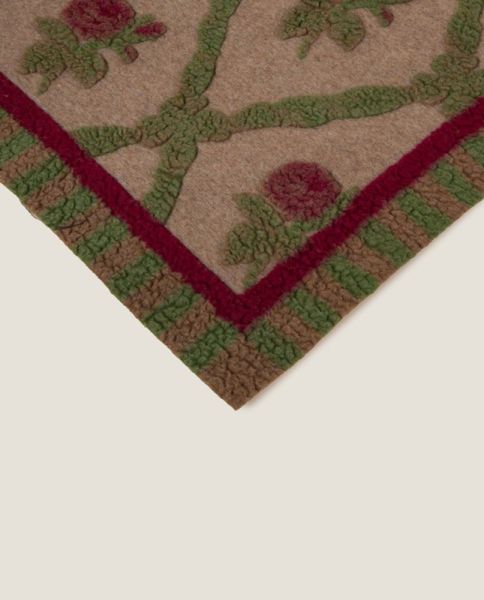 Plaid Coperta Frati Home in lana cotta per divano, poltrona o letto Old Style Bordeaux