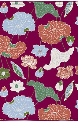 Plaid Coperta in Pile Maryplaid per divano, poltrona o letto - fiori fondo bordeaux - Assortimento misure