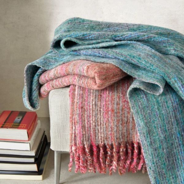 Plaid Coperta Lana e Alpaca Somma - morbida e confortevole per divano, poltrona o letto – Osaka - Aviazione