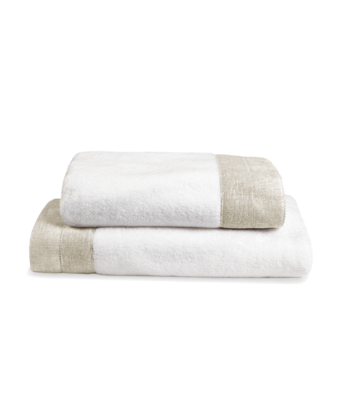 Set Asciugamani 1+1 - Fazzini Atelier - Brera - Bianco Natural Brown