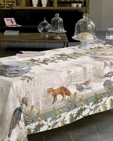 Tovaglia 12 posti - Artemide – Randi in puro cotone con stampa disegno piazzato