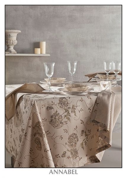 Tovaglia 12 posti - Cotone Tinto Filo Sovrastampato - Annabel - Randi