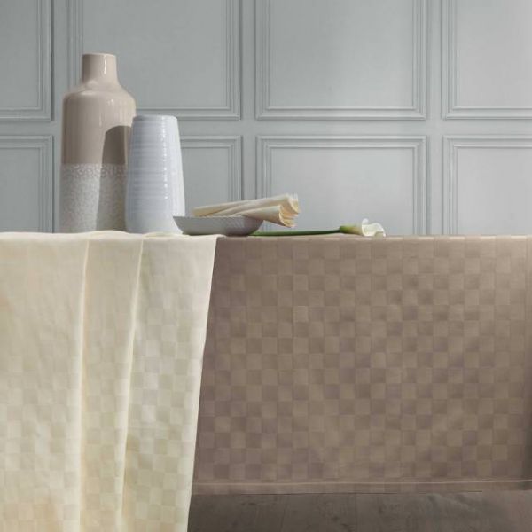 Tovaglia 12 posti con tovaglioli - Damier - Bianco - Somma