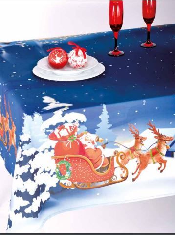 Tovaglia  Babbo Natale Blu - Assortimento Misure - Annamaria
