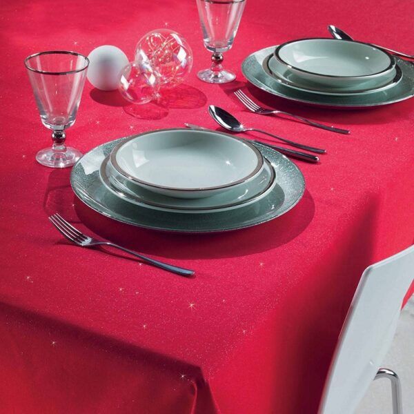 Tovaglia Gabel - panama 100% Cotone - Cristal - Rosso - Assortimento Misure