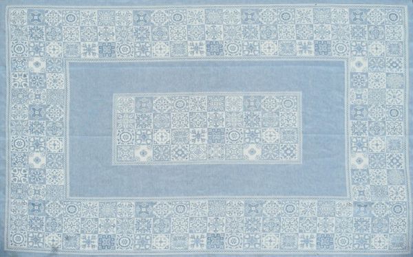 Tovaglia in Misto Lino - 8 posti - Maiolica 65582 Azzurro - MTP