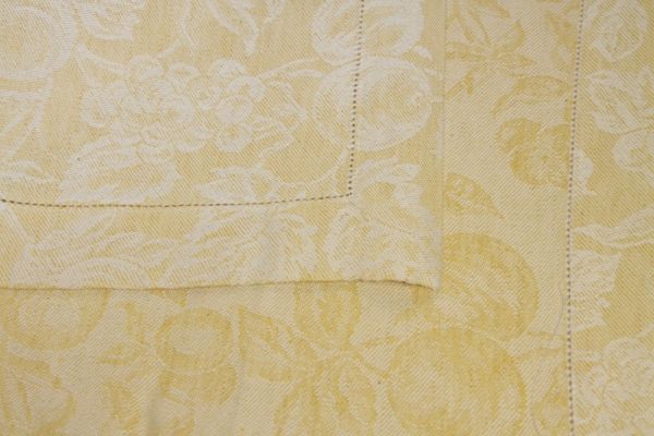 Tovaglia Misto Lino - 8 posti 180x240 cm con Tovaglioli- Madrid Giallo - Pardi