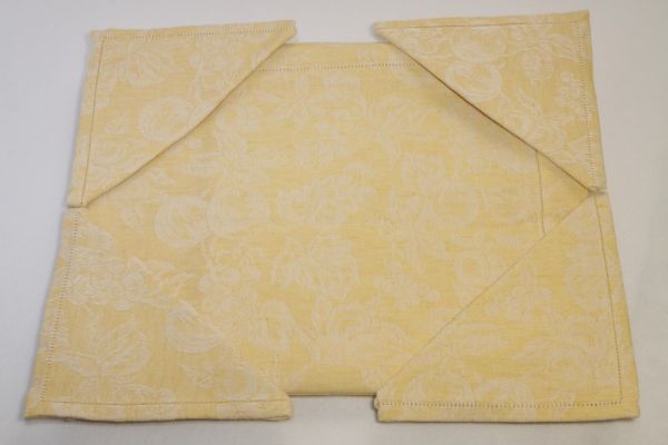 Tovaglia Misto Lino - 8 posti 180x240 cm con Tovaglioli- Madrid Giallo - Pardi
