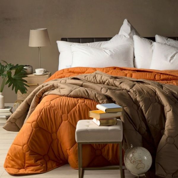 Trapunta Mezza Stagione Matrimoniale Caleffi – Smith - Arancio