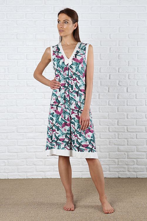 Camicia da notte Donna smanicata Claudia 6M98527 Maryplaid