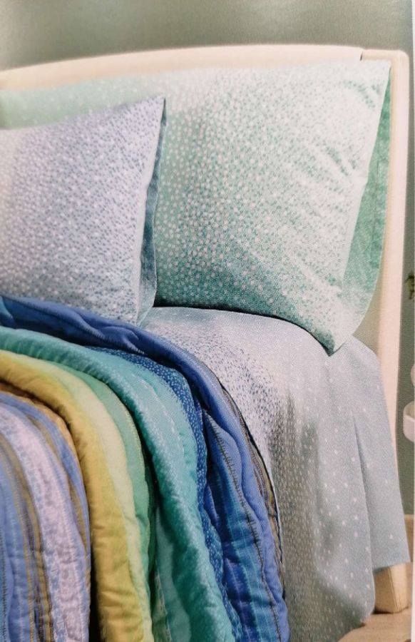Lenzuola Una Piazza E Mezza Completo Letto Quadretti Anice Caleffi