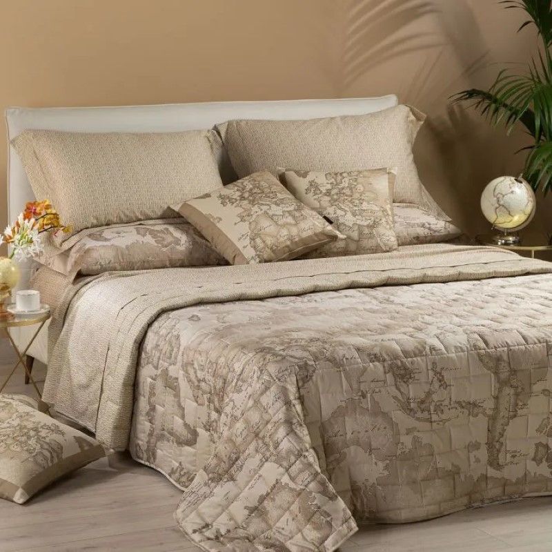 Copriletto Trapuntato Prima Notte - Bianco Avorio In Raso, Con Paillettes, 250x260cm - Foto 9