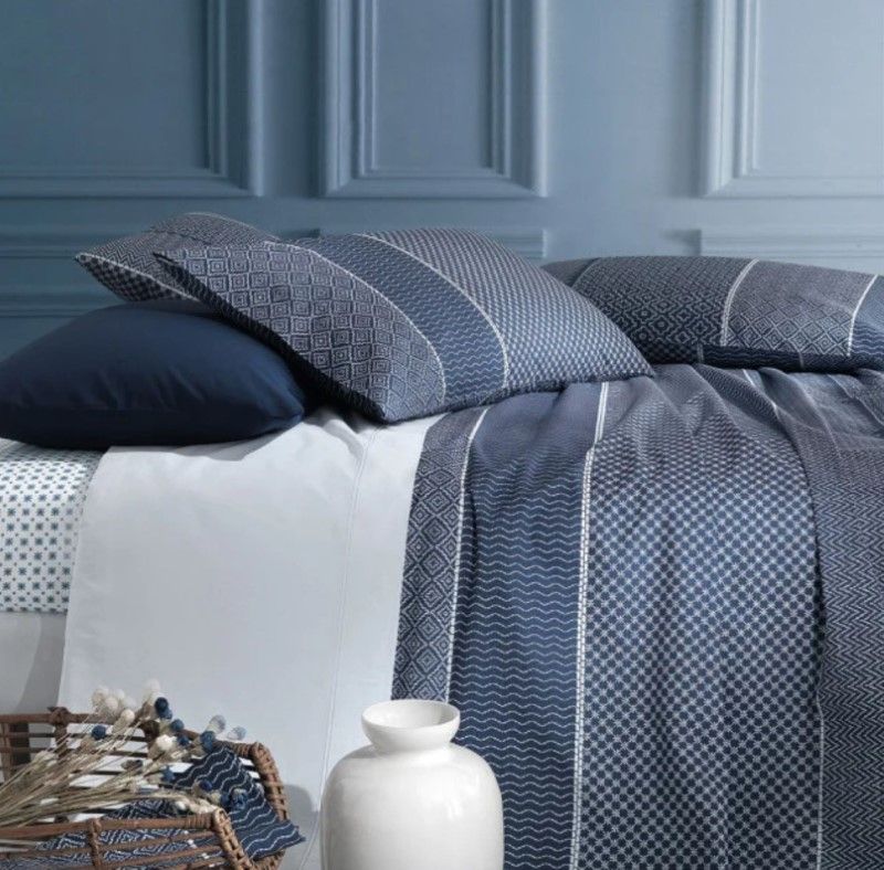 Completo Letto Matrimoniale Gabel - Lenzuolo Copriletto 240x280 Cm, 2 Federe 50x80, 100% Cotone | Doppia Stampa, Prodotto In Italia