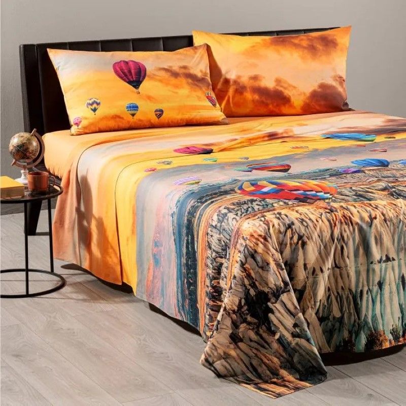 Set Lenzuola 1 Piazza E Mezza - Cotone 100%, Quadrifoglio, Made In Italy, Con Lenzuolo Sotto Angolato - Foto 3