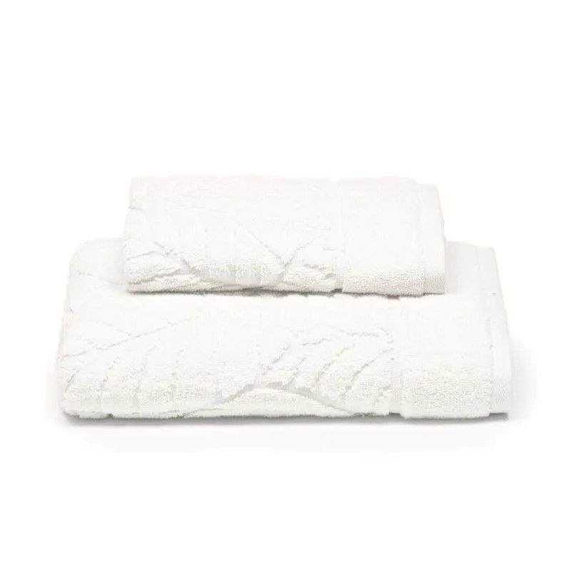 Set Asciugamani 5 pezzi - Foglie - Panna - Caleffi
